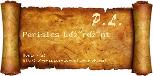 Perisics Lóránt névjegykártya